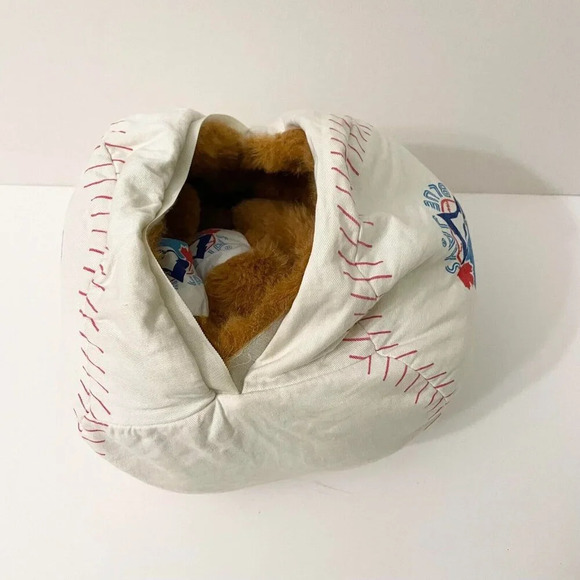 Vintage MLB Toronto Blue  Jays Pillow Pal Plush Bear Reversible Baseball - Picture 4 of 16